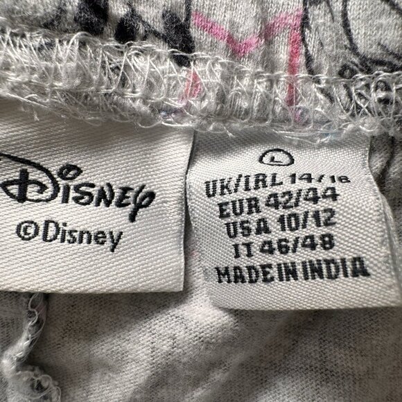 LADIES DISNEY Grey Pink BLUE PYJAMAS SIZE Large T SHIRT & SHORTS SET PJ - Picture 9 of 9